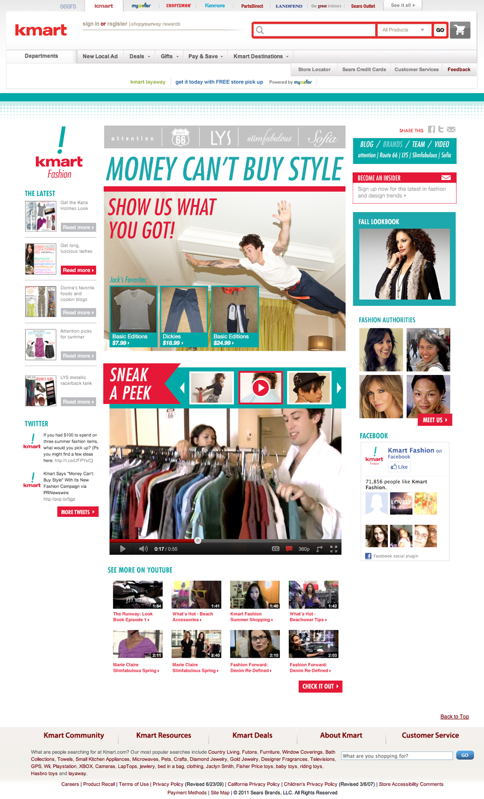 Kmart, Money Can't Buy Style, website