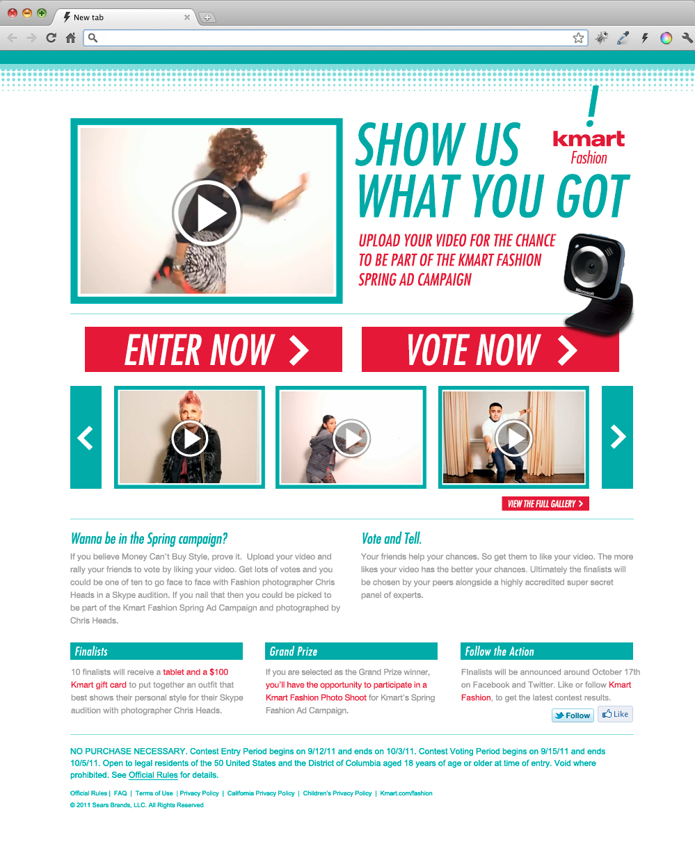 Kmart, Money Can't Buy Style, contest website